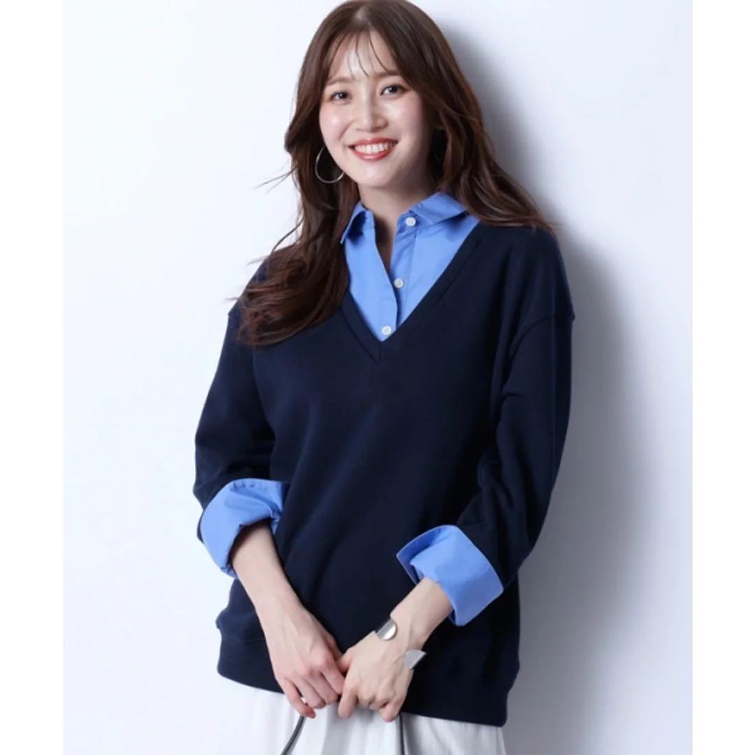 新品 ジャスグリッティー シャツレイヤードプルオーバー ニット - メルカリ