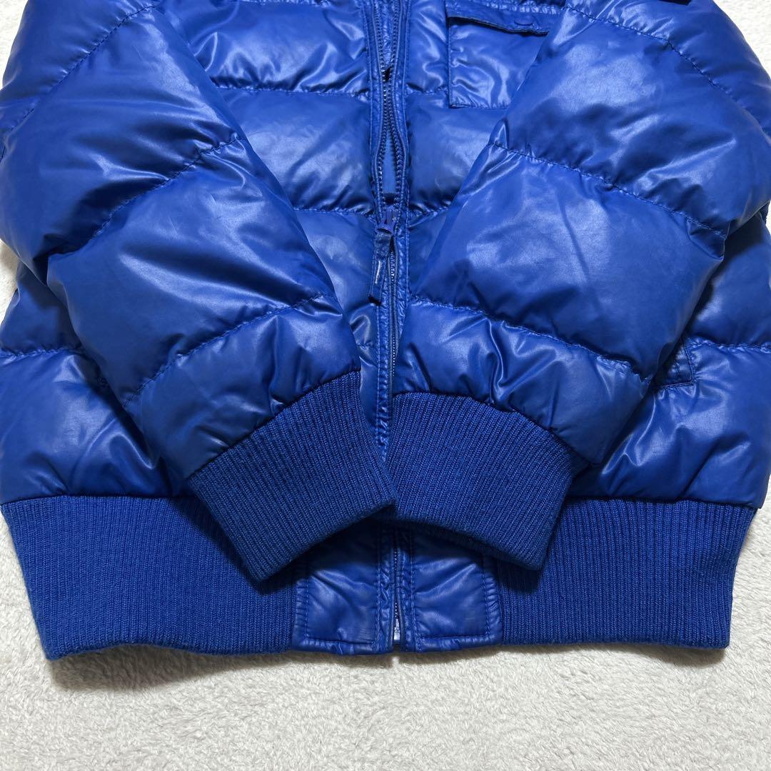 00s OLD UNIQLO ファー ダウンジャケット 青 短丈 y2k 平成 - メルカリ