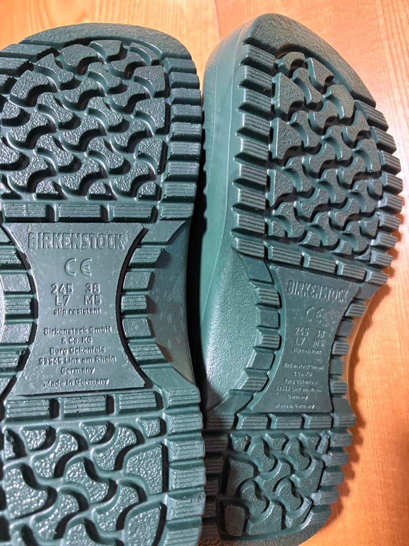 新品 スーパー ビルキー グリーン 緑 24.5cm 38 ビルケン サンダル