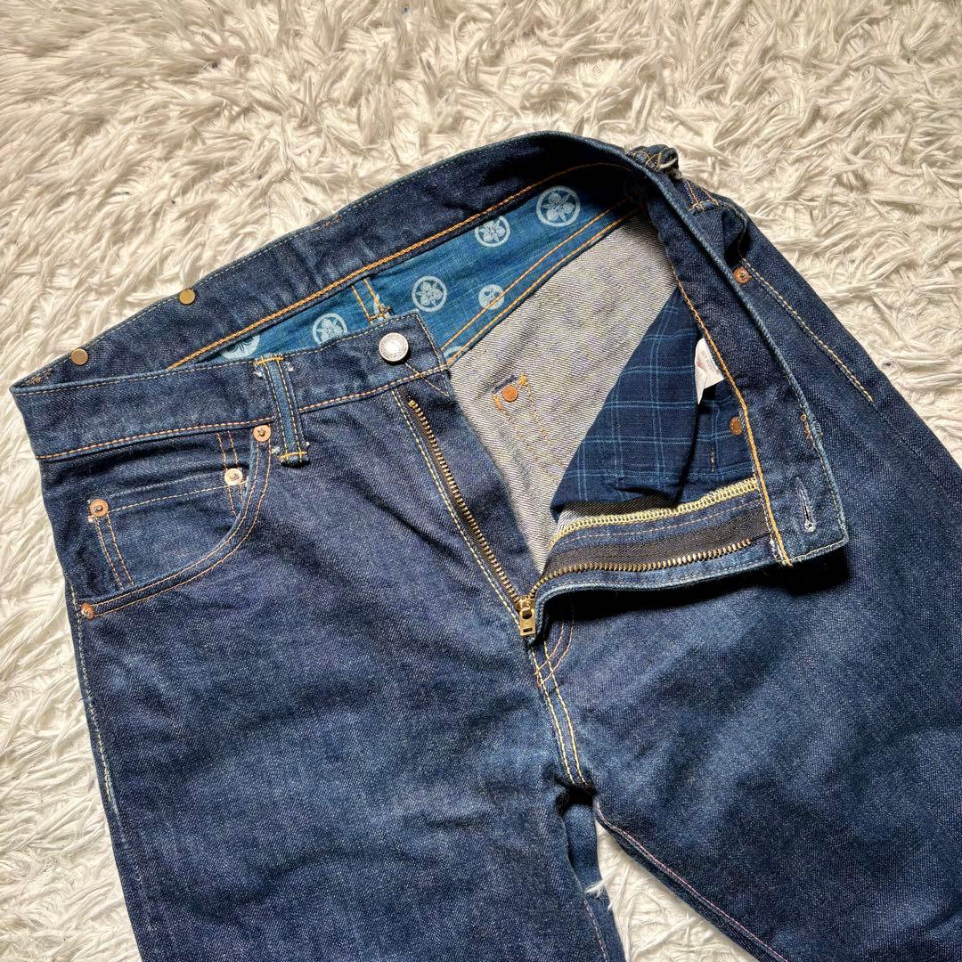 美品】桃太郎ジーンズ 銅丹レーベル インディゴデニム 30 藍布屋