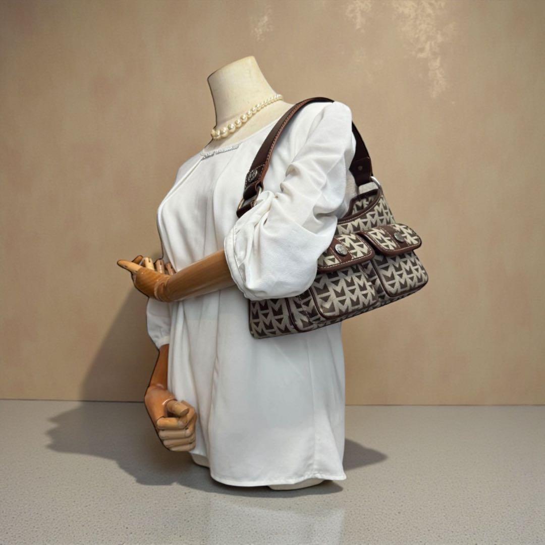 《激レア》マイケルコース ワンショルダー バック キャンバス レザー フラップ