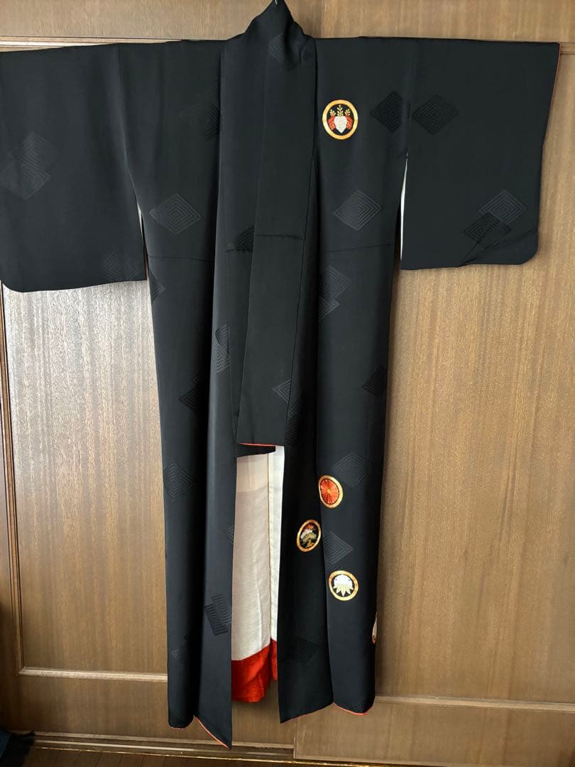 黒色 訪問着 刺繍入り kyouto-usagido_h-955