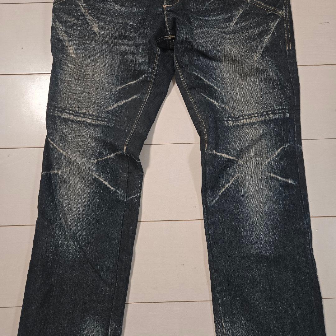 PPFM ダブルウエスト デニム ジーンズ y2k archive レザー - メルカリ