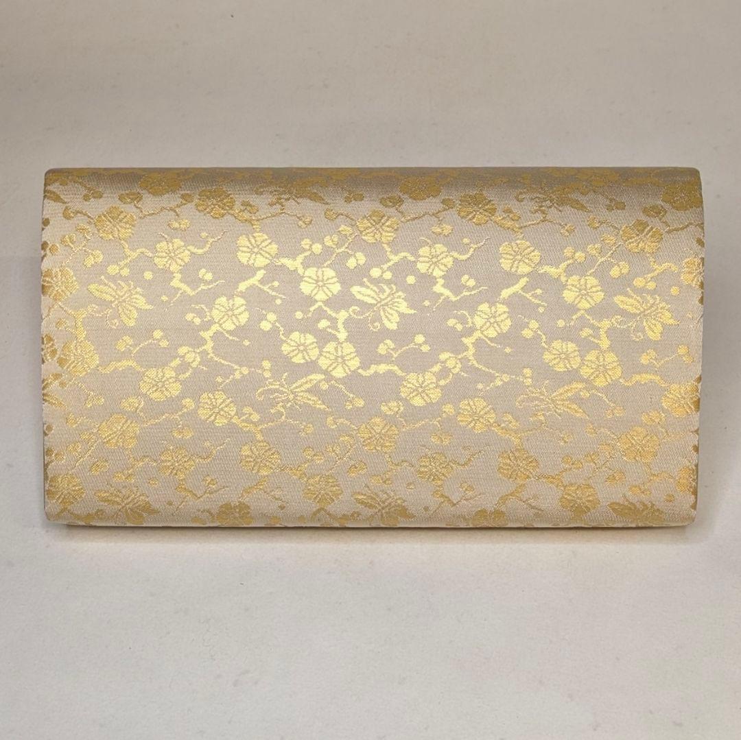 フォロー割・新品】 和装 クラッチバッグ 西陣織 本金 正絹 金襴 梅 蝶
