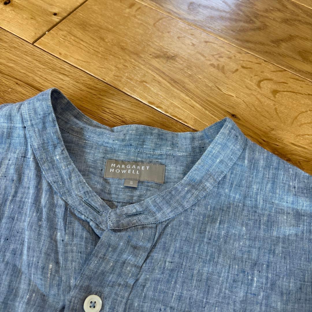 マーガレットハウエル☆オシャレなバンドカラー リネンプルオーバー