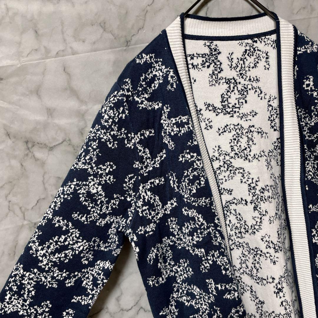 12628シャネル 19SS ココマーク ロゴ カメリア柄 ロングカーディガンM