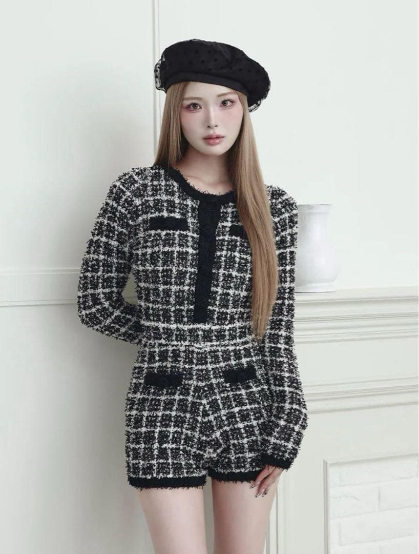 Darich ツイードニットコンビネゾン （BLK.Free） - メルカリ