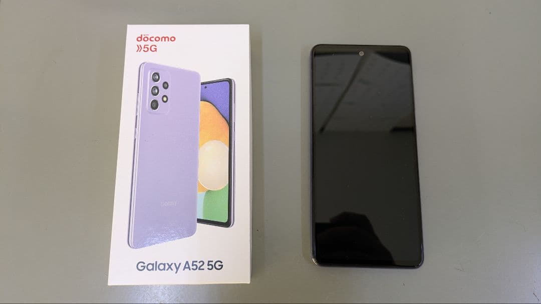 Galaxy A52 5G docomo パープル 背面カバー外れ　ワンオーナー ムスビー｜【モバイルBOX】新品同様品ドコモ Galaxy A52 5G SC-53B