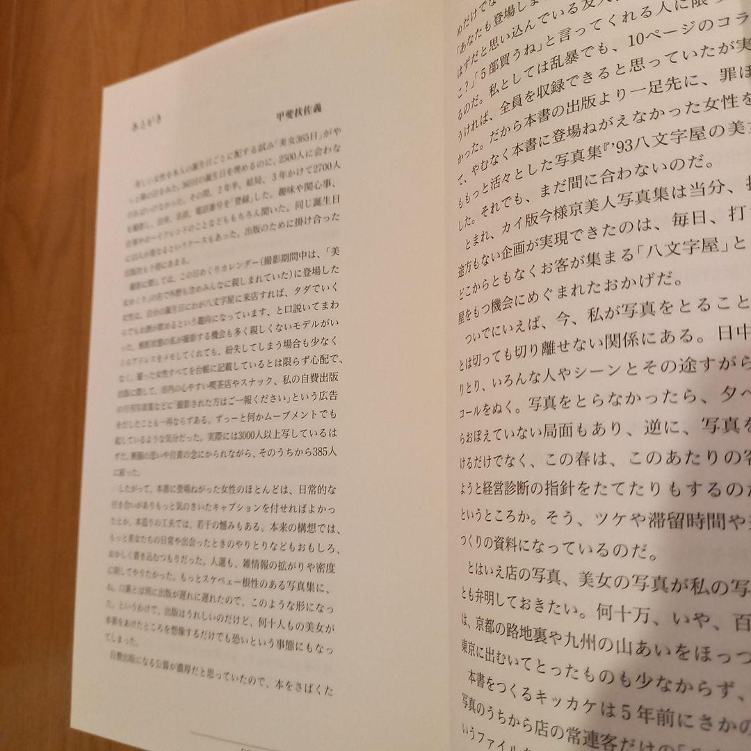 甲斐扶佐義　写真集　美女365日　カバー付き　東方出版　ほんやら洞　八文字屋