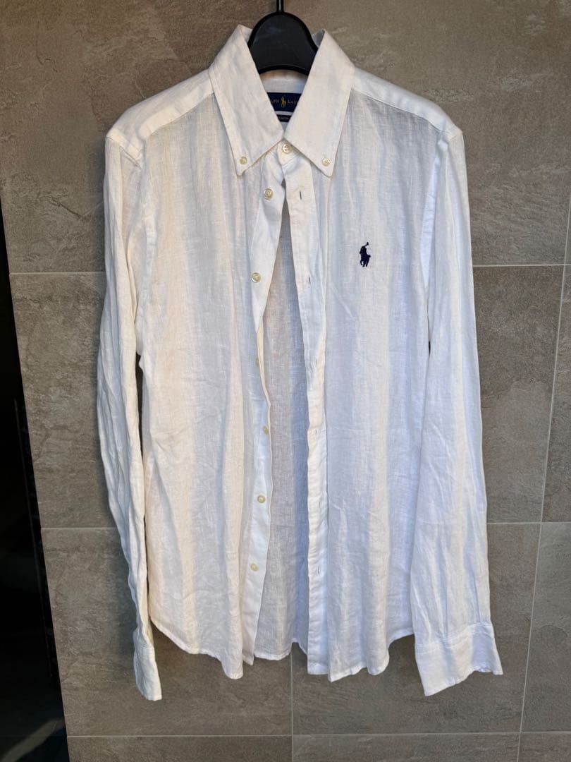 Ralph Lauren リネン ホワイトシャツ M クラシック フィット リネン シャツ | ポロ ラルフ ローレン(POLO