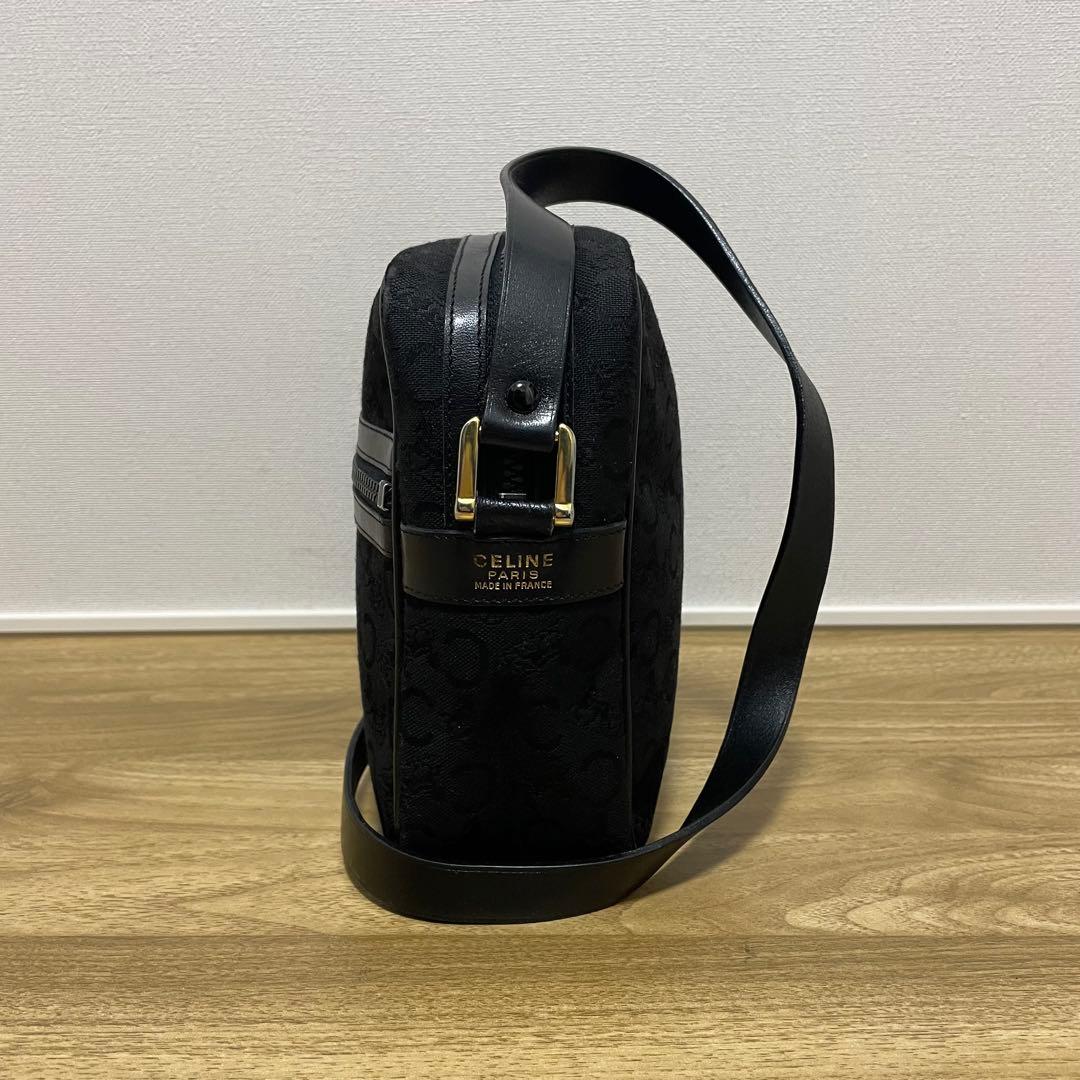 《美品》CELINE（セリーヌ）キャンパス×レザー ショルダーバッグ ブラック