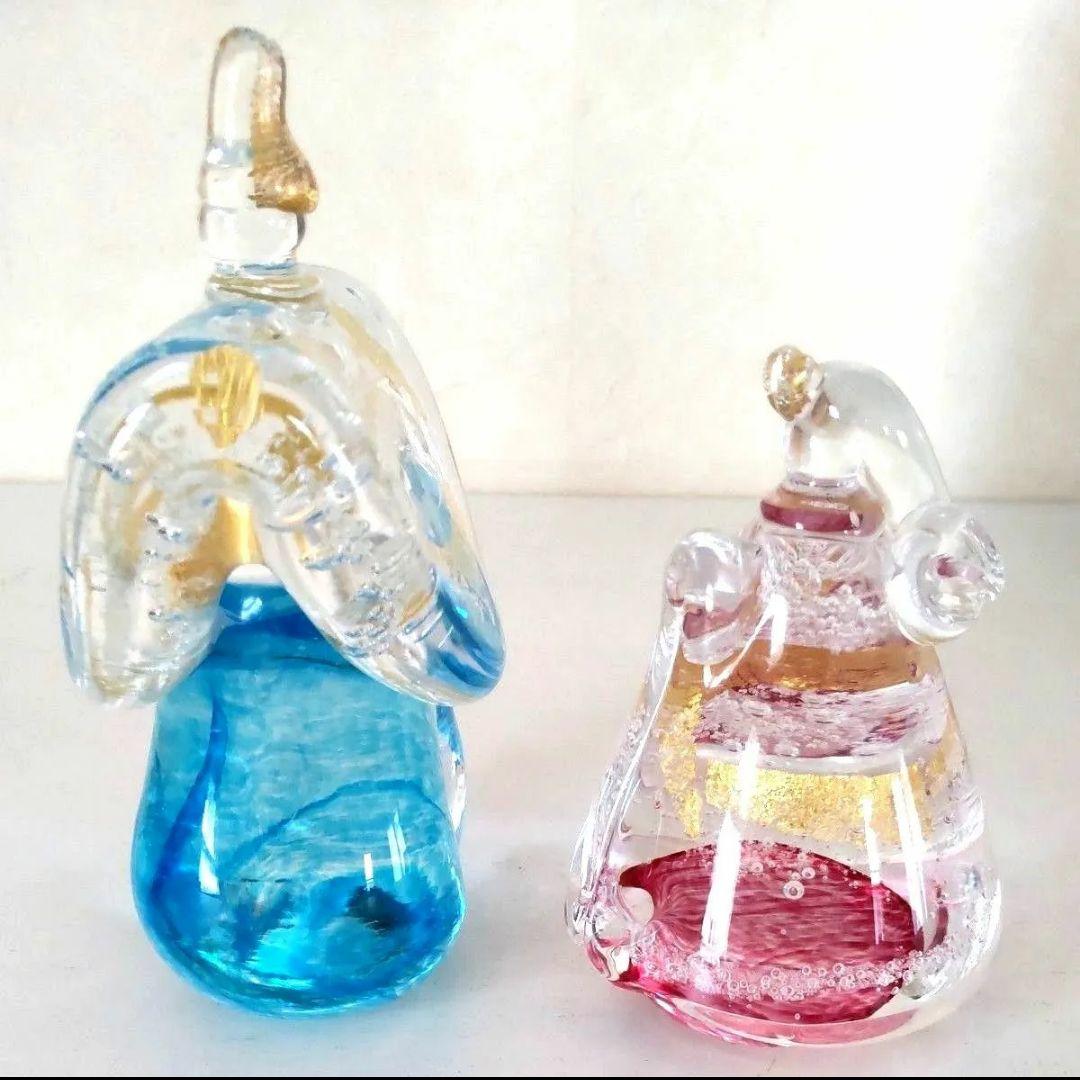 □瑠璃雛 雛人形 るりびな 奈良ガラス工房 金箔 立雛 おひなさま