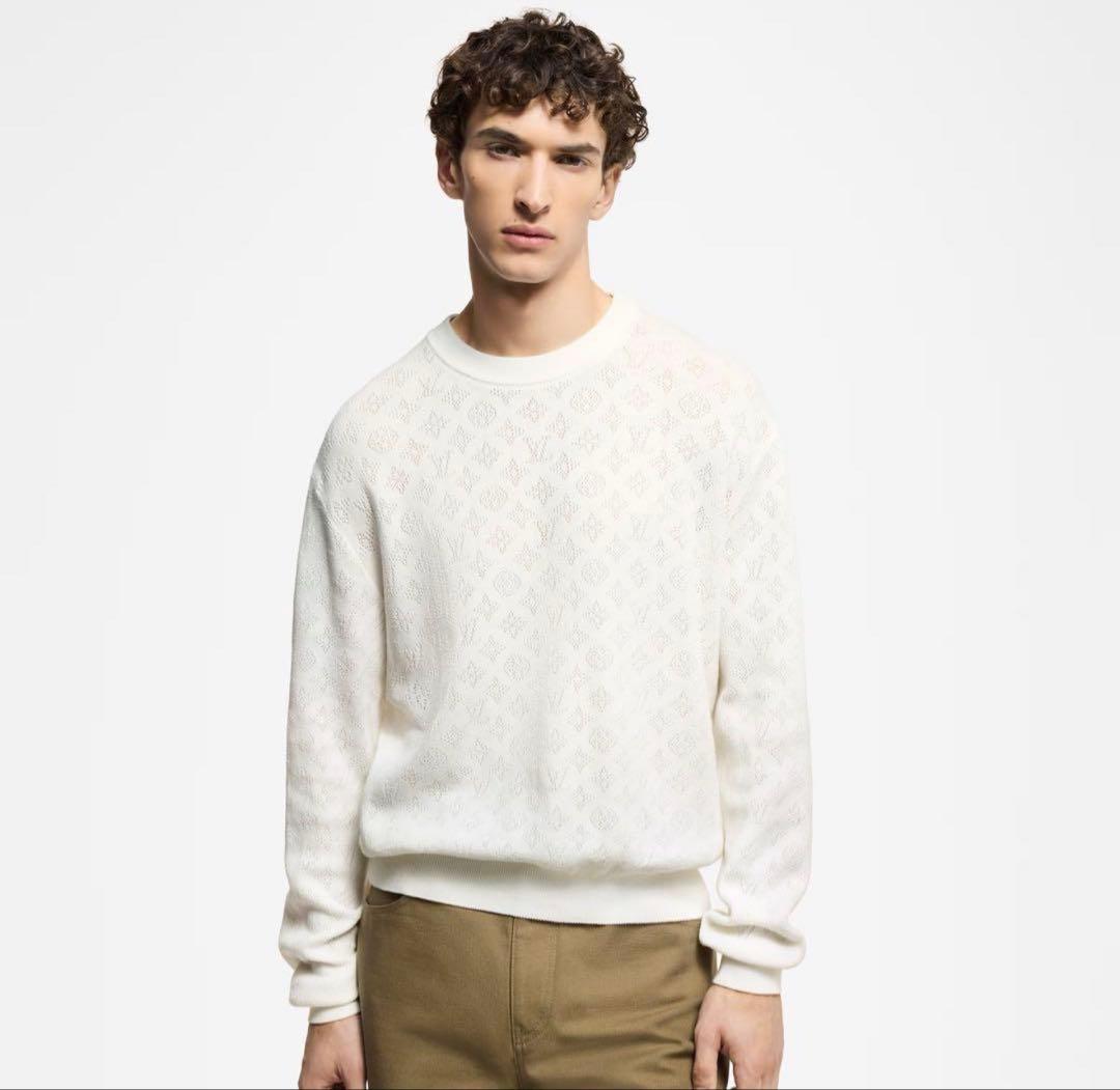 ★定価258,500円★ ルイヴィトン　美品 モノグラム ニット ジャガード ルイヴィトン ニット フルモノグラムジャカードクルーネック 1A7RRM