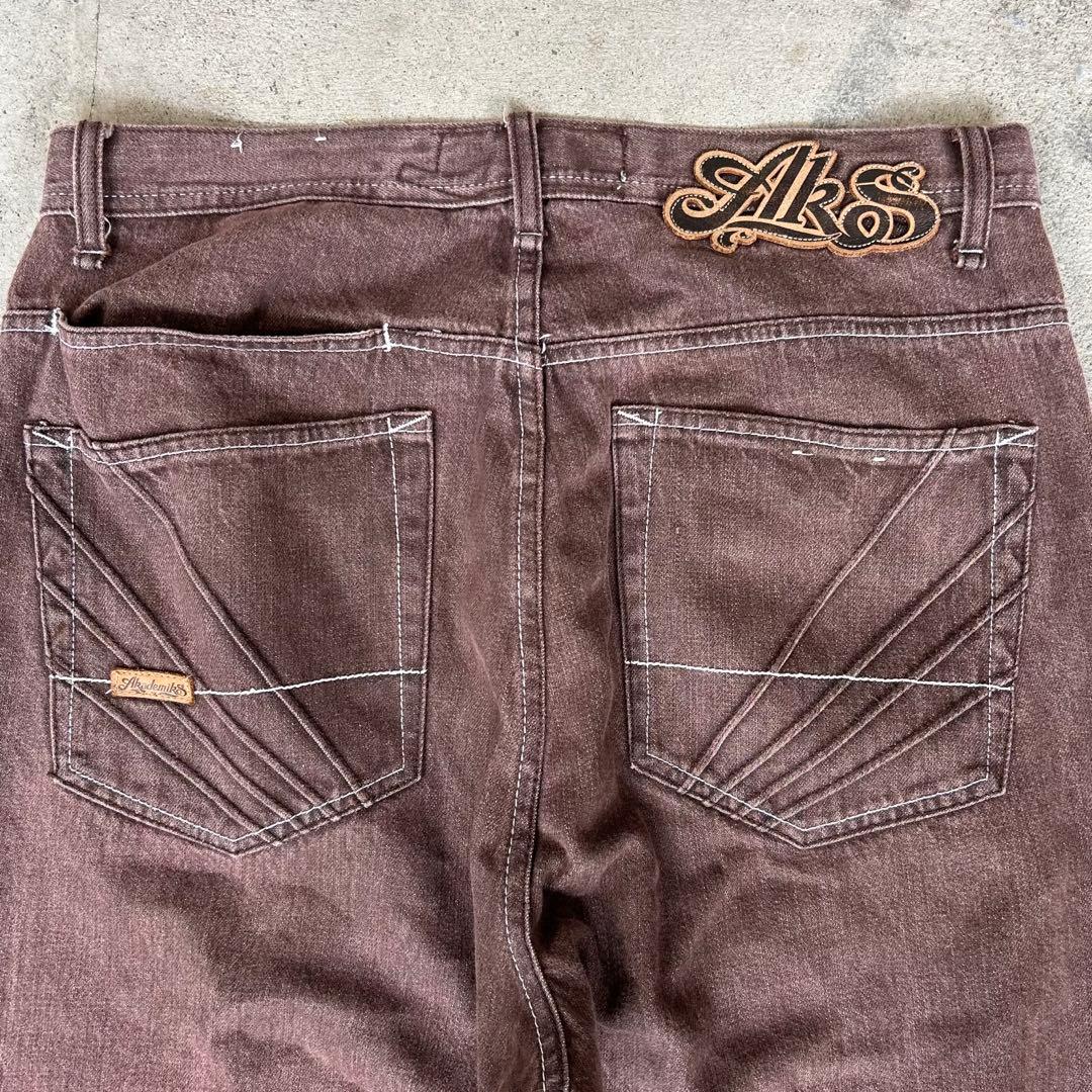 akademiks 00s baggy denim brown 極太 B系 jnco bboy