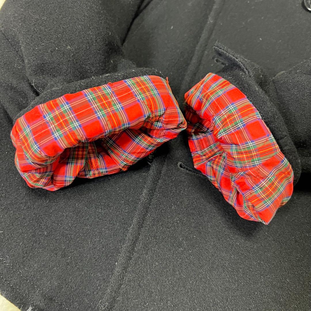 大きめ 美品✨️フレッドペリー Pコート 裏地 総柄 チェック XLダーク