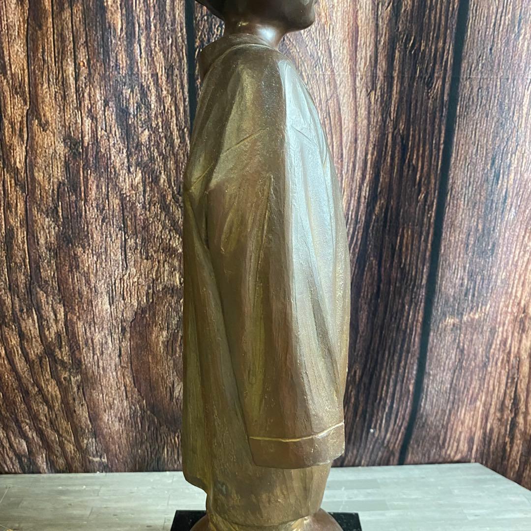 加藤豊 ブロンズ像 8.8kg 大きなパジャマ 少女 置物 美術品 アンティーク