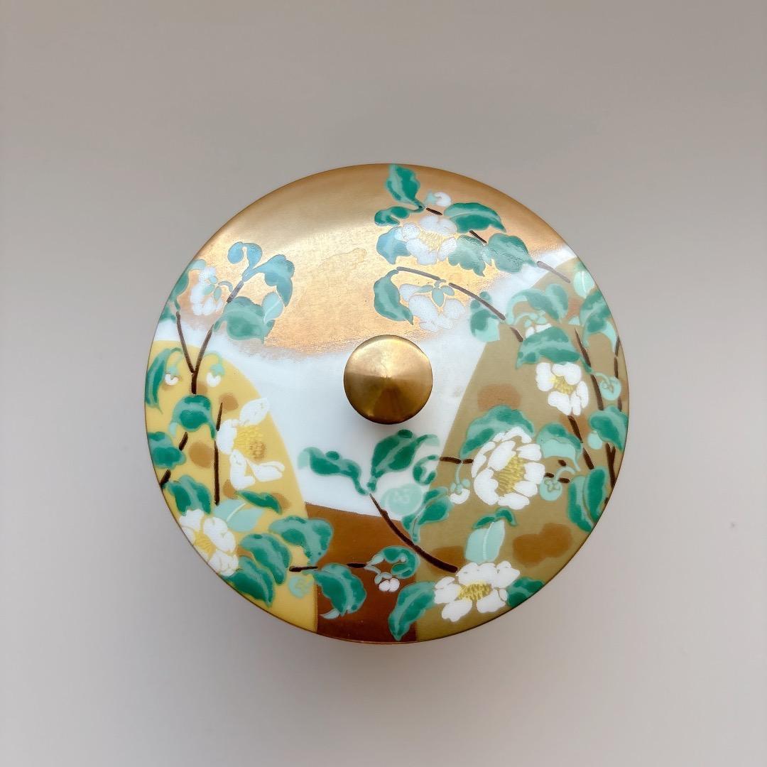 希少　高級煎茶茶碗コレクション　桜庭春来　建仁寺　ちゃ　蓋付 湯呑　歳時記　椿