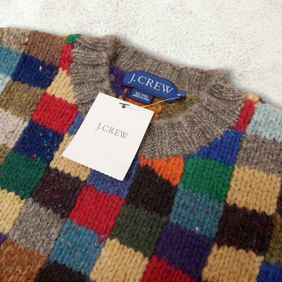 鬼レア【新品タグ付】90s J.CREW 名作 パッチワーク クレイジーニット