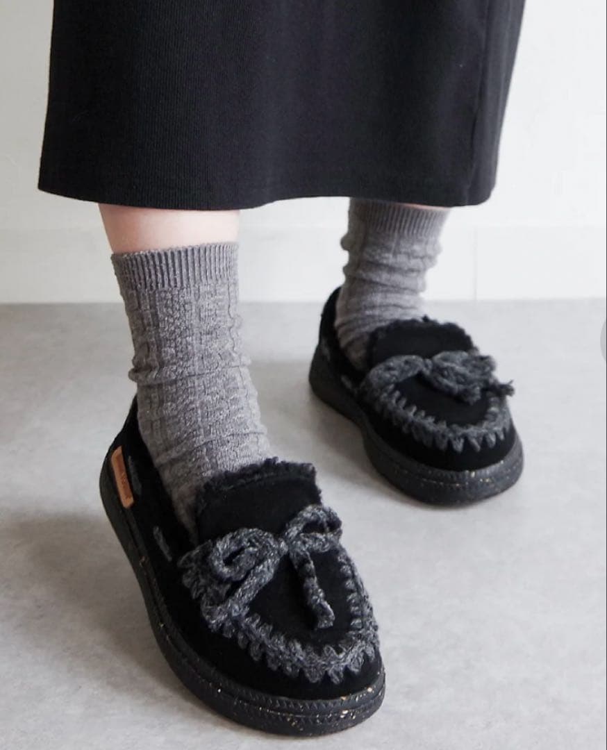新品未使用 ニットステッチボアモカシン サイズ6 - メルカリ