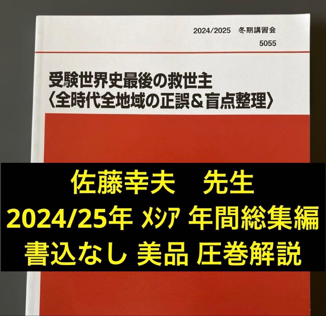 【ほぼ最新版】代ゼミテキスト 受験世界史最後の救世主 佐藤幸夫 2024／25年 ほぼ最新版】代ゼミテキスト 受験世界史最後の救世主 佐藤幸夫 2025年