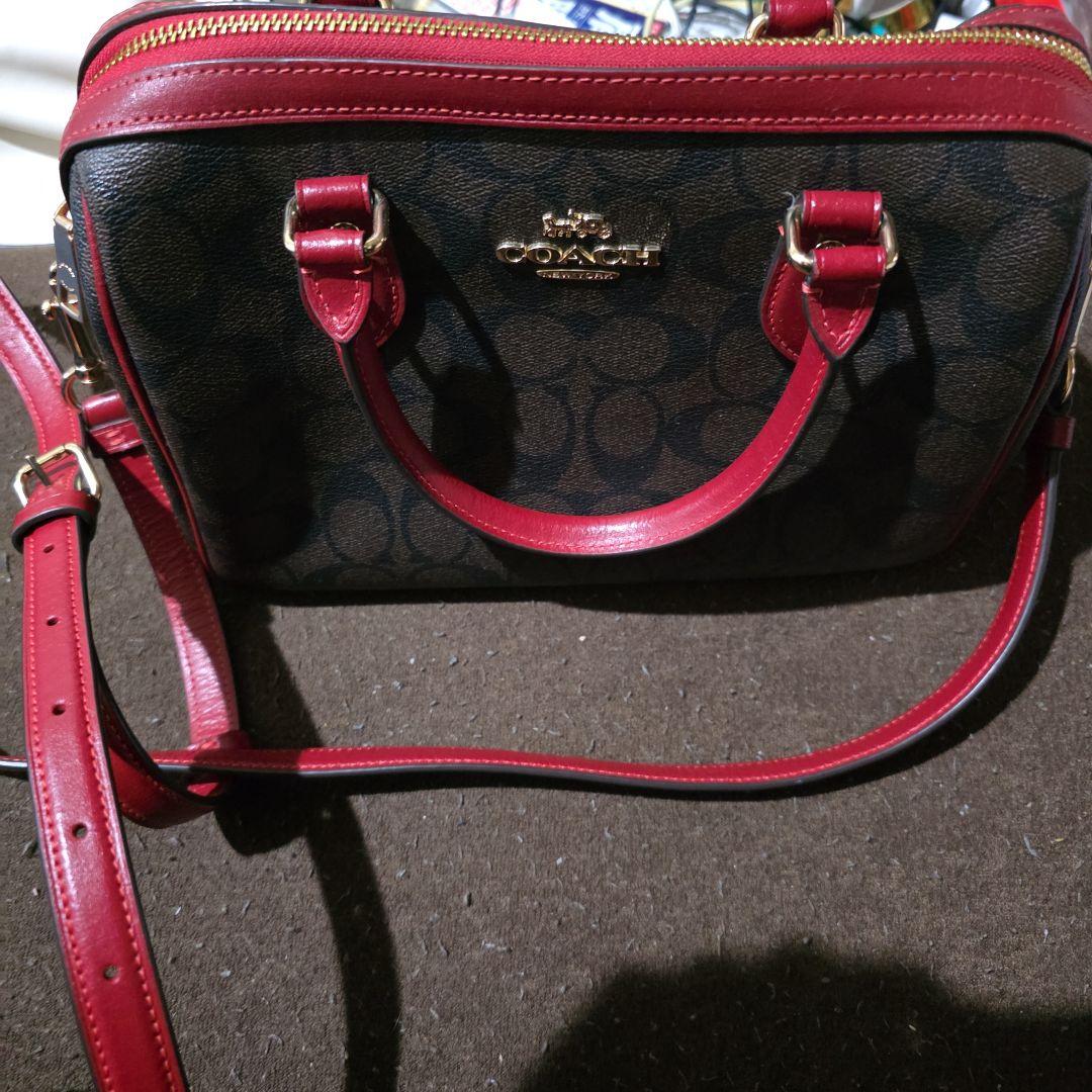 Coach バッグ 黒赤 コーチ アウトレット トートバッグ レディース シグネチャー シティー