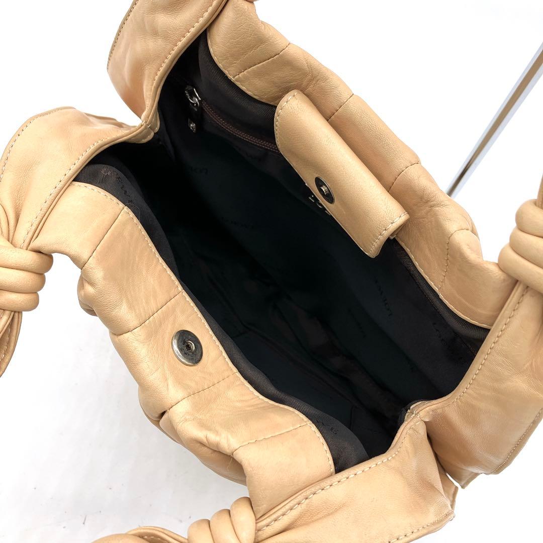 LOEWE】ハンドバッグ アナグラム ノットハンドル レザー ベージュ