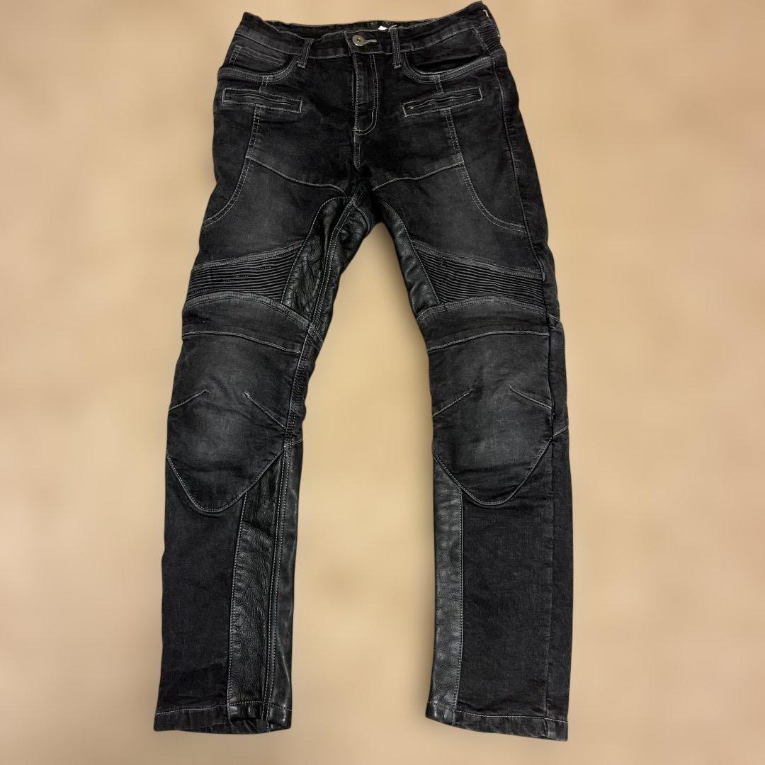 デグナーブラックデニムバイカーパンツM DP-43 メンズAAAデニムパンツ | DEGNER