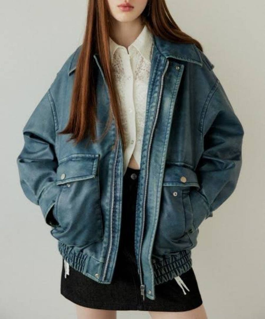 SLY エージング フェイク レザー フライト ジャケット サイズ2 - メルカリ