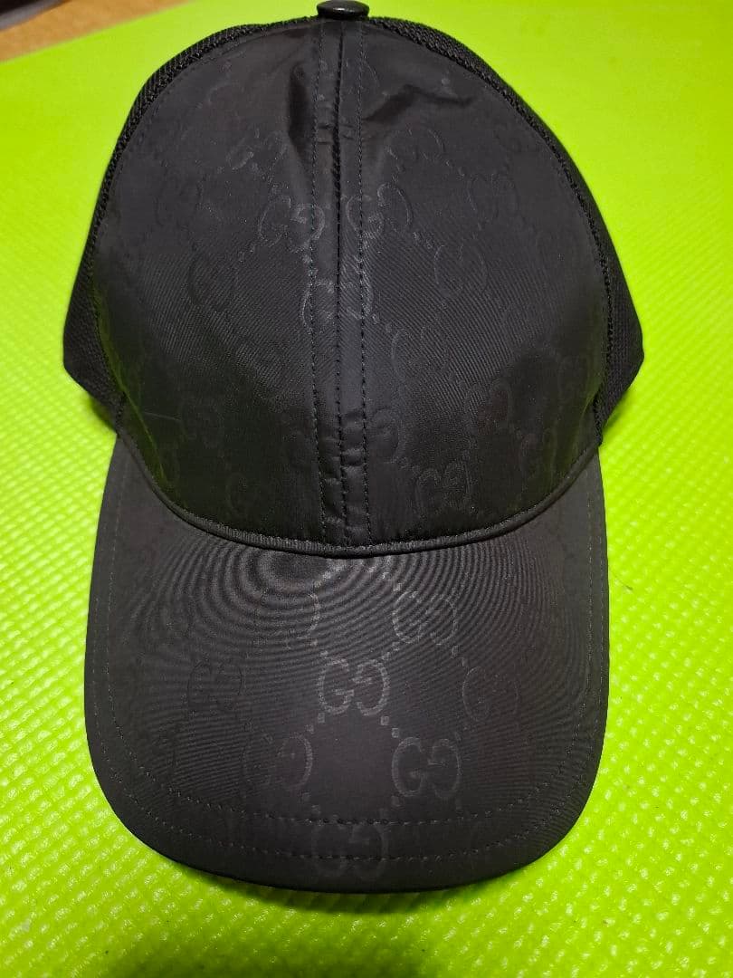 GUCCI ブラック メッシュ ベースボールキャップ　Mサイズ GUCCI（グッチ） （未使用保管品）グッチ ベースボール キャップ 帽子