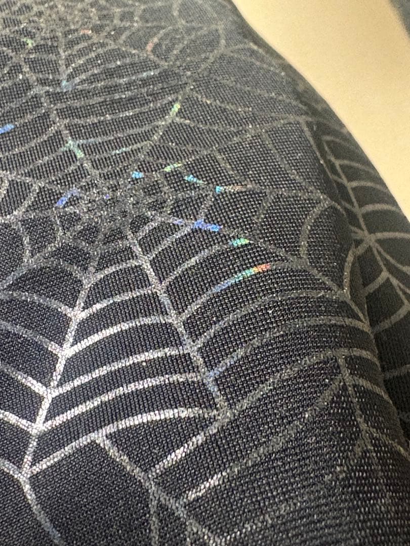 み*ぃ様 アートソン製　ゼンタイ　クモの巣模様　全身タイツ　フード付き