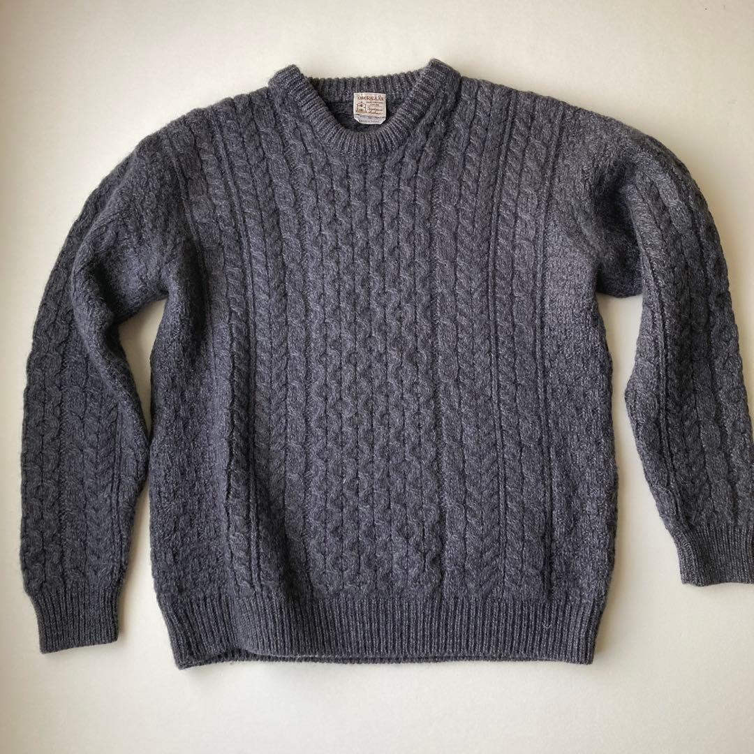 インバーアラン　ニットセーター　ネイビー STRATHTAY by インバーアラン INVERALLAN ネイビー 1A アラン セーター