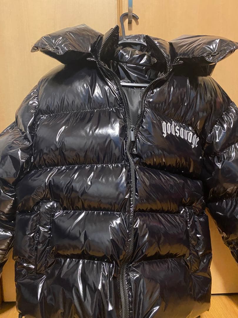 godsavage ブラック ダウンジャケット - メルカリ