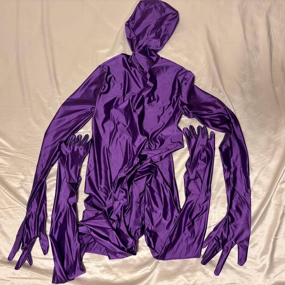 ツルスベゼンタイ ※両目特殊加工付き 全身タイツ ZENTAI 紫
