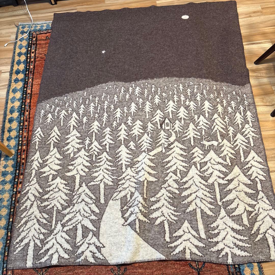 美品　クリッパン　ミナペルホネン　ブランケット　ブラウン KLIPPAN（クリッパン） ミナ ペルホネン ブランケット 北欧 おしゃれ