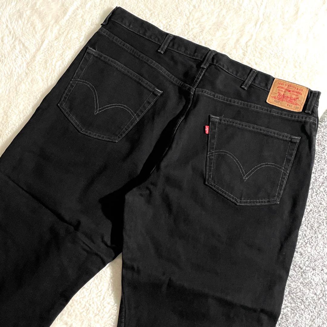 リーバイス550 カナダ製 ブラックデニム バギー W42L30 テーパード