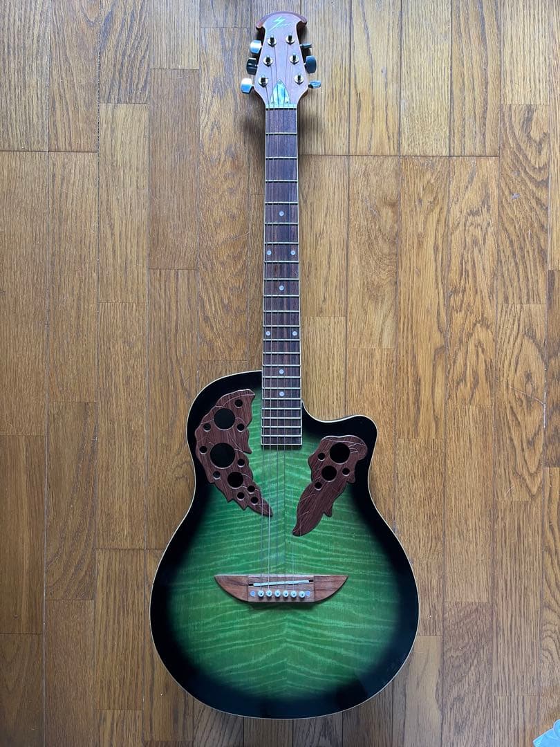 SPOWERオベーションタイプのアコースティックギター 虎目G