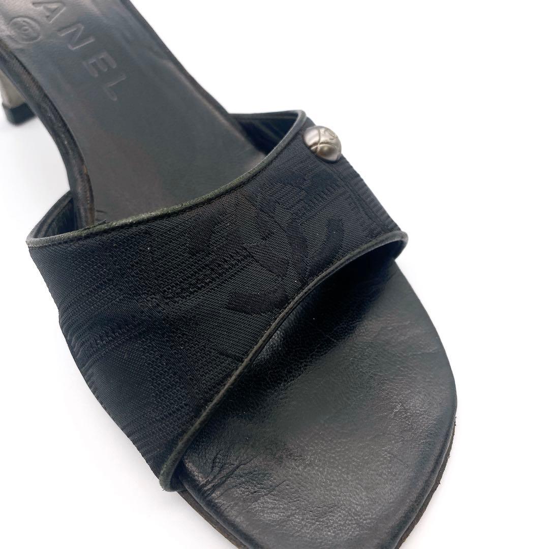 CHANEL シャネル ニュートラベルライン ココマーク ミュール 23.5cm