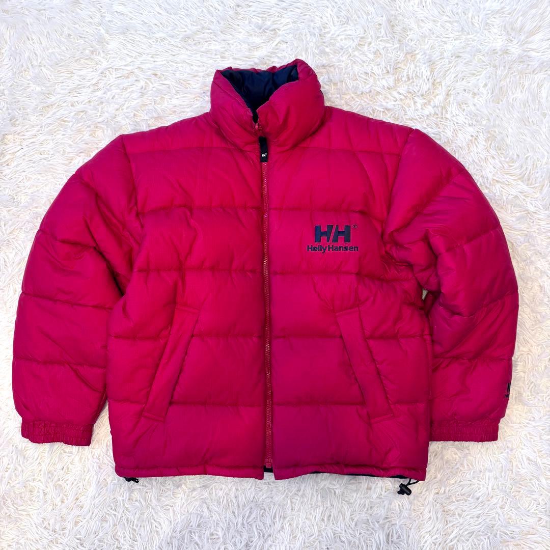 美品】ヘリーハンセン リバーシブル ヌプシ ダウンジャケット 刺繍ロゴ