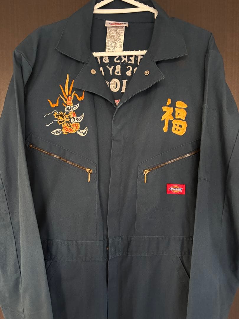 ディッキーズ/つなぎ/オールインワン/ベトジャン/刺繍/ネイビー/42