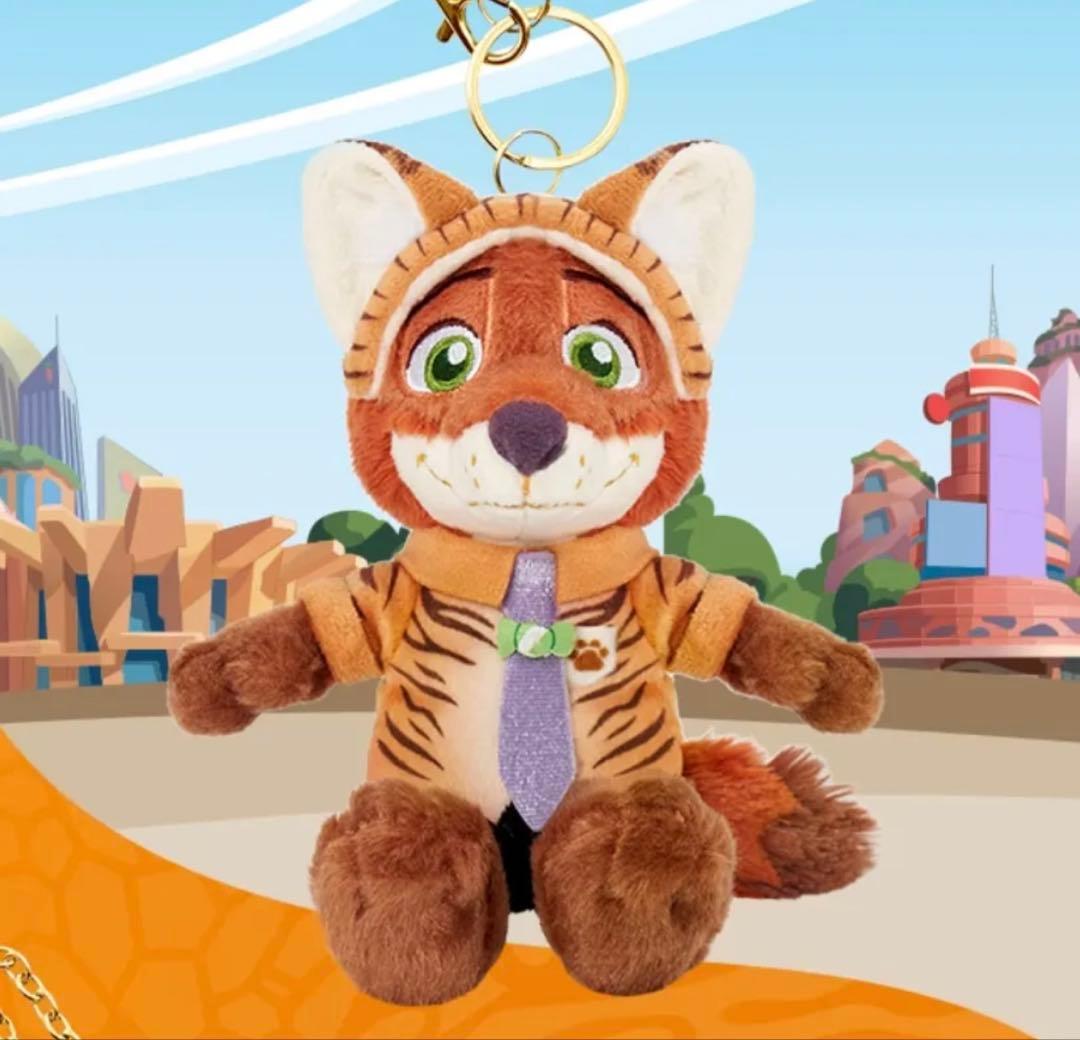 ズートピア 上海ディズニー ニックワイルド キーチェーン ぬいぐるみ