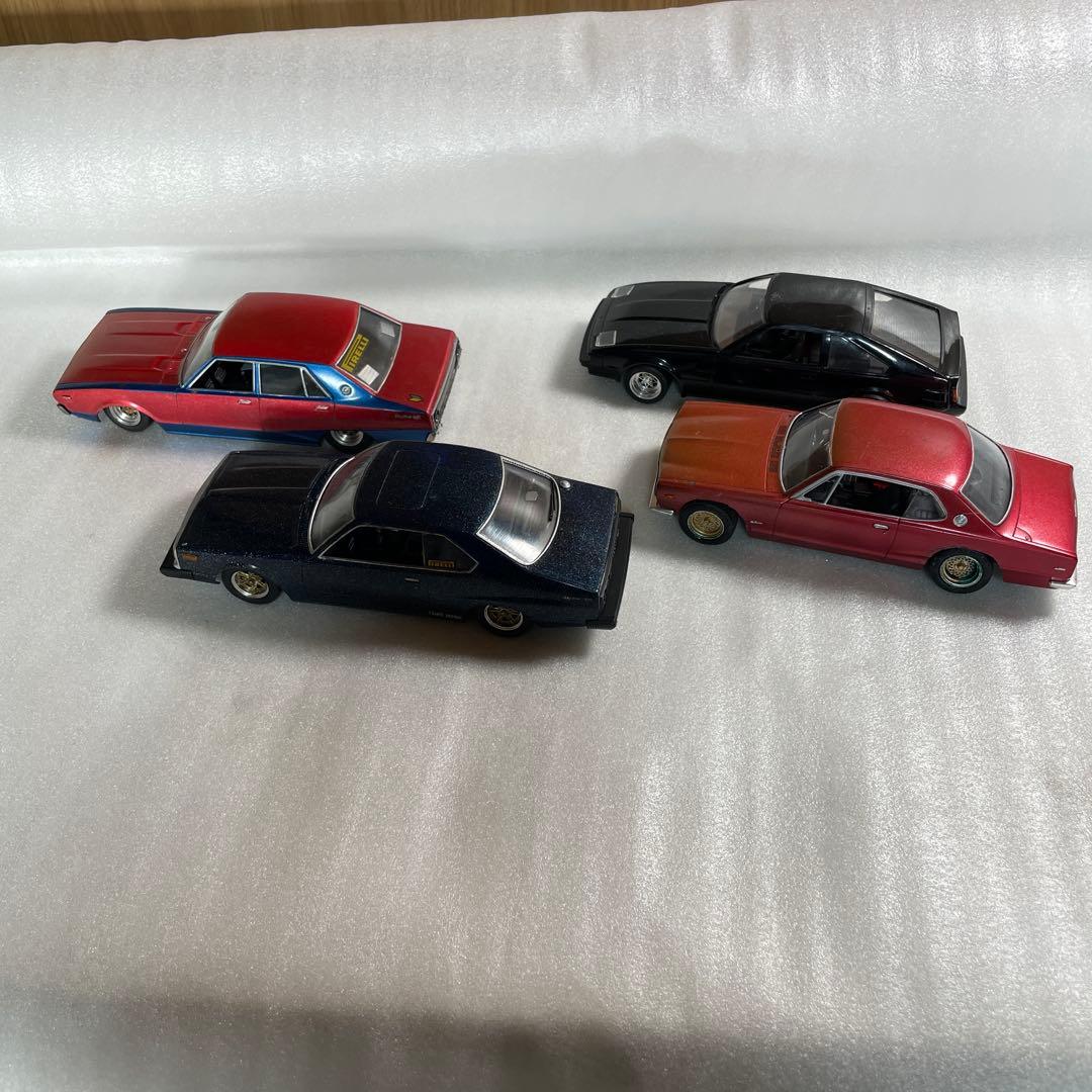完成品】旧車 プラモデル 4台セットケンメリ ハコスカ ジャパン セリカ