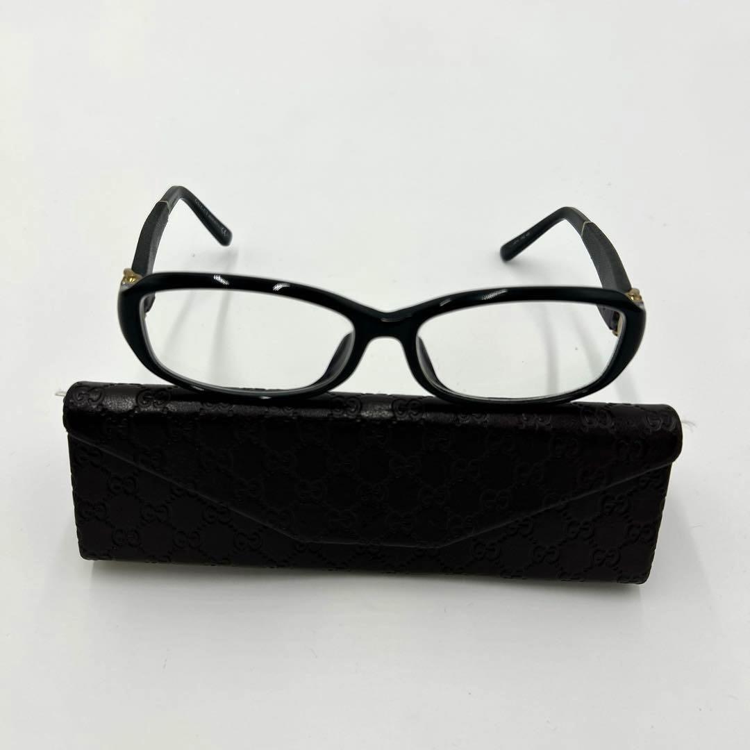 GUCCI グッチ メガネ 度入り メガネ 眼鏡 ホースビット ゴールド 黒