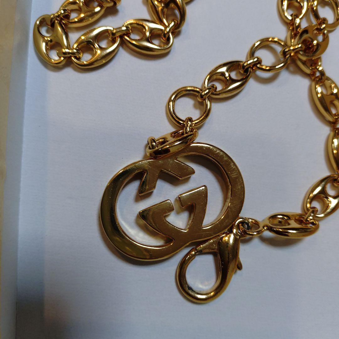 廃盤希少GUCCI ヴィンテージ チェーンベルト インターロッキングGG 金