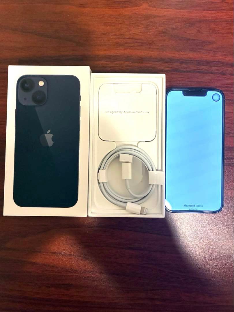 iPhone13 mini 256GB ミッドナイト+nimasoガラスフィルム