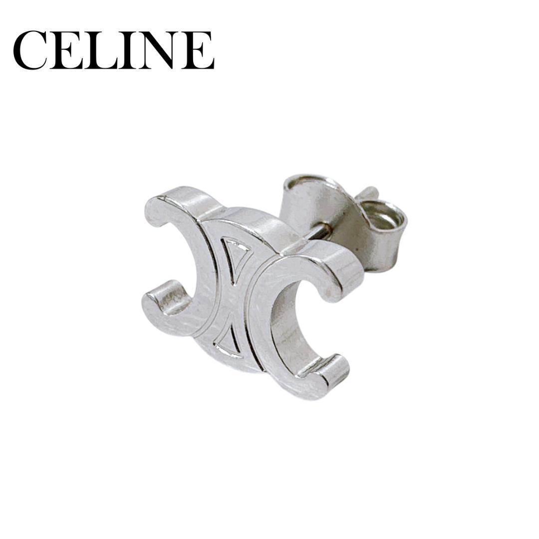 CELINE 片耳 トリオンフ スタッズ ピアス ブラス SILVER シルバー CELINE 片耳 トリオンフ スタッズ ピアス ブラス SILVER シルバー