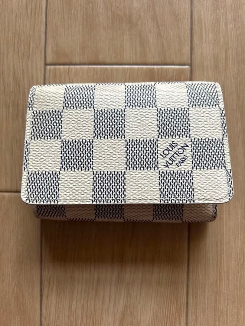 【美品】ルイヴィトン ダミエ・アズール　カードケース 名刺入れ イニシャル入り 楽天市場】LOUIS VUITTON ルイ ヴィトン ダミエアズール