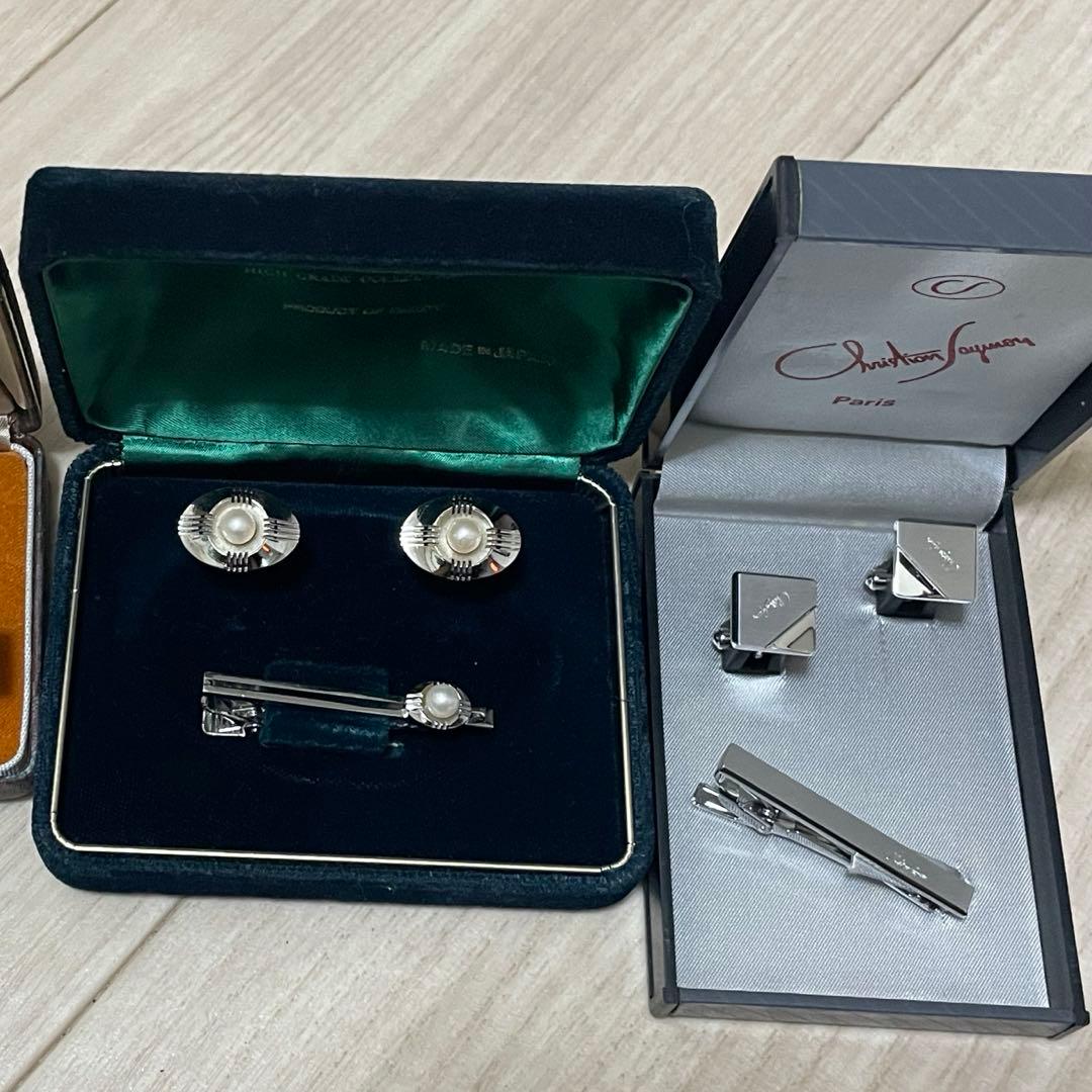 最終値下げm(_ _)m】ネクタイピン カフスボタン 2セットまとめ売り