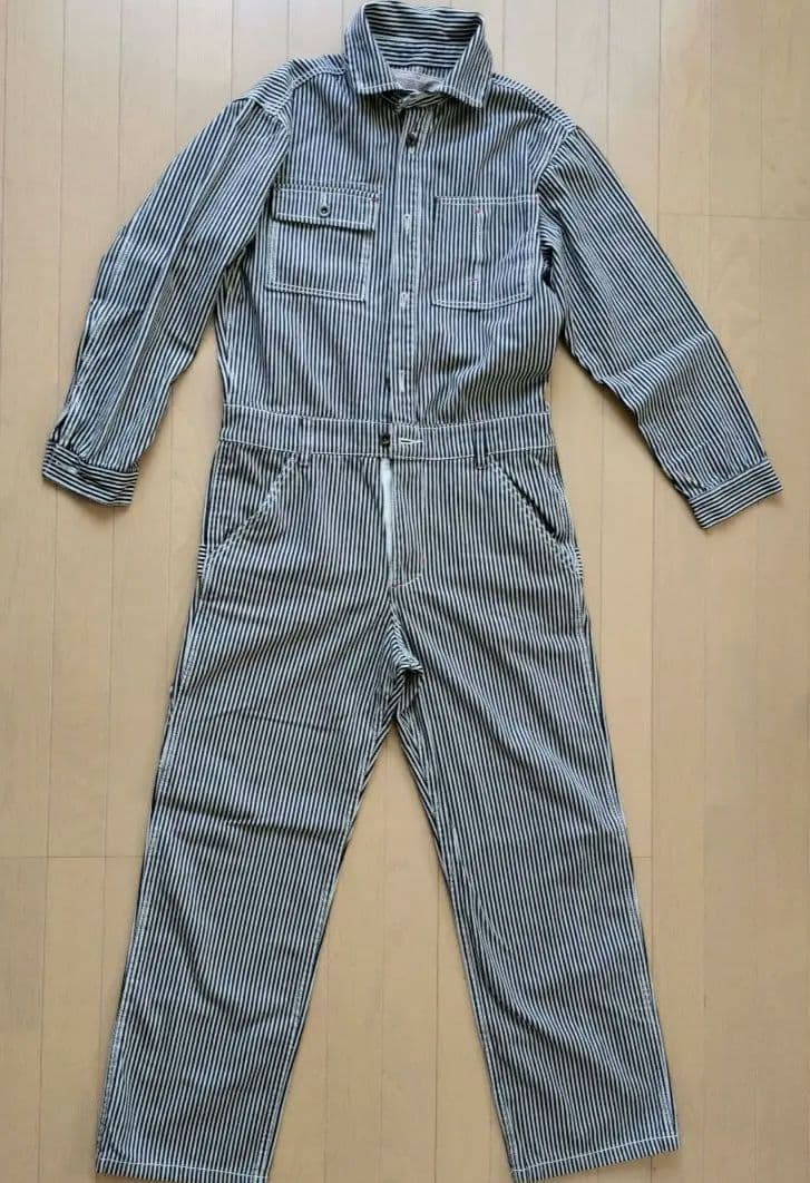 AVIREX　アヴィレックス ヒッコリー柄　つなぎ　オーバーオール AVIREX アヴィレックス ヒッコリー柄 つなぎ オーバーオール - メルカリ