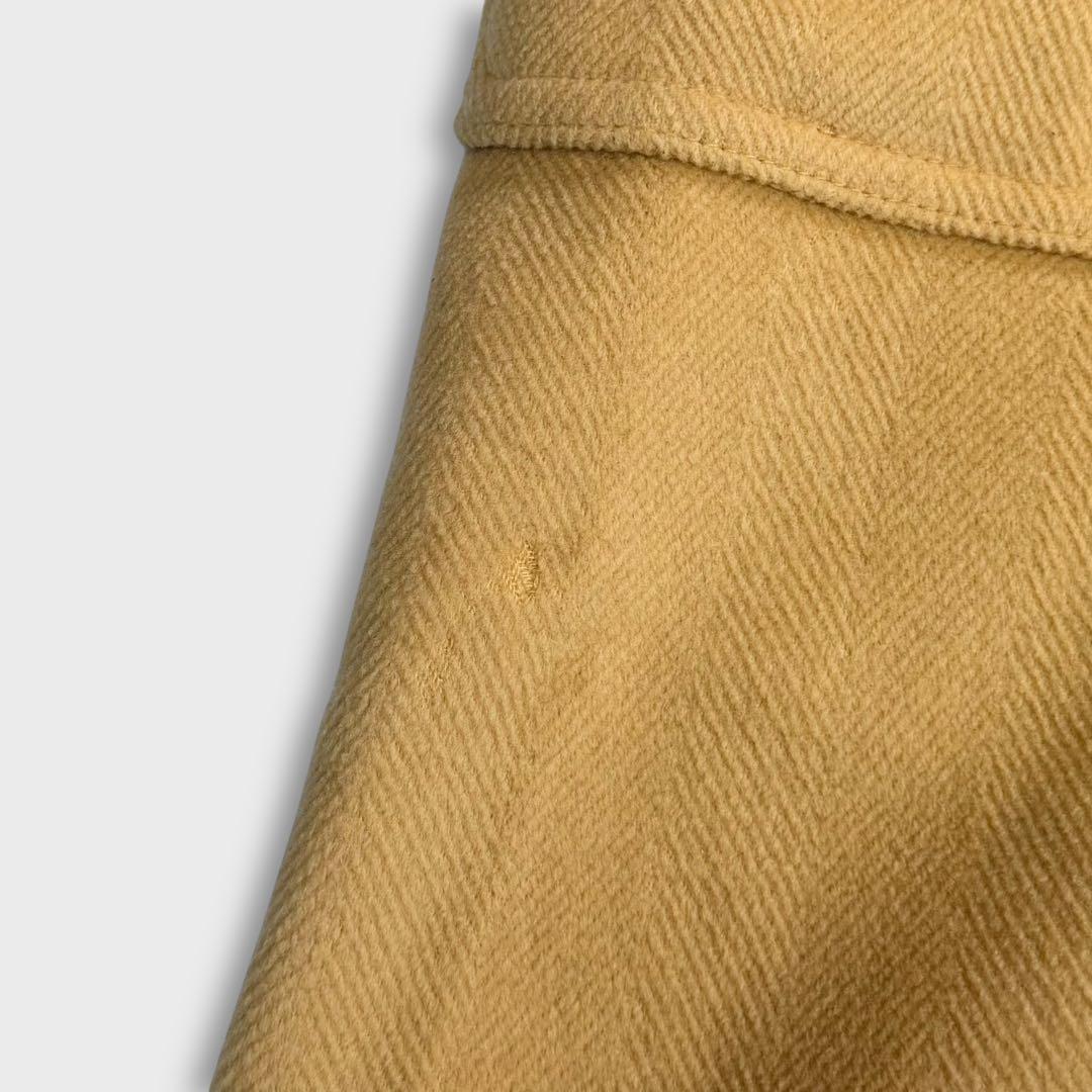 90's UK製 グローバーオール ダッフルコート M イエロー ヘリンボーン