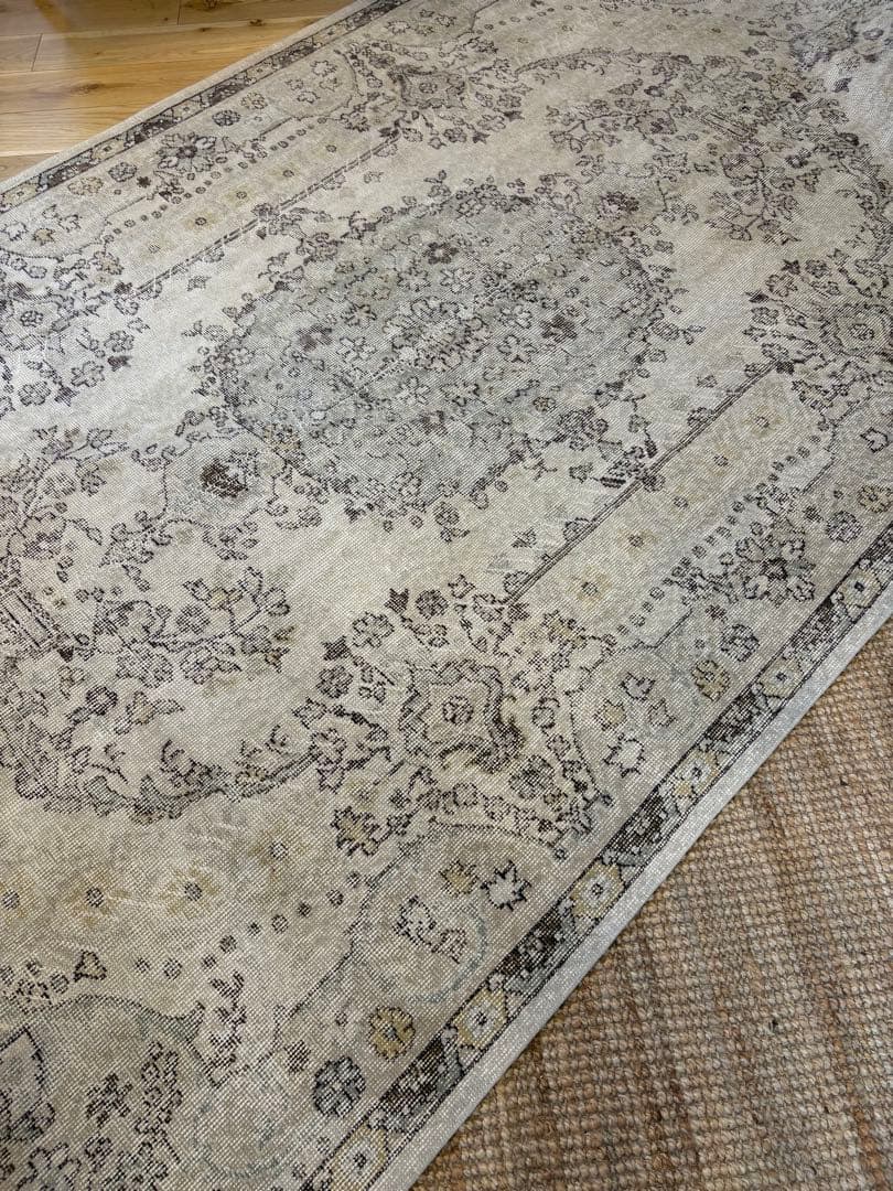 シノワズリ218×117 トルコヴィンテージラグ ベージュ オレンジ